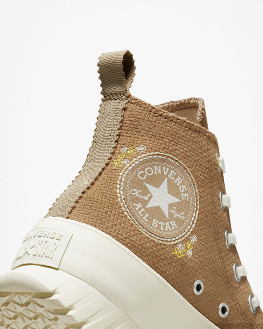 Pantofi Platforma Dama Converse Chuck Taylor All Star Lugged 2.0 Autumn Embroidery Inalti Maro Kaki | RO N0CAQ213